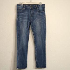 KUT From the Kloth Womens Reese Ankle Straight Sz 4 Blue Distressed Denim Jeans